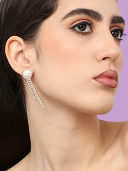 Sohi - Women Gold Plated Pearls Casual Drop Earring