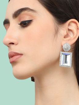 Sohi - Women Silver Plated Designer Stone Party Drop Earring