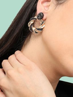 Sohi - Women Gold Plated Designer Stone Party Drop Earring