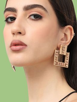 Sohi - Women Gold Plated Designer Stone Party Drop Earring