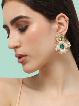 Sohi - Women Gold Plated Designer Stone Party Drop Earring