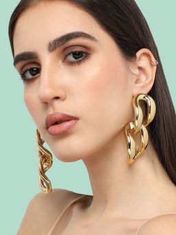 Sohi - Women Gold Plated Designer Casual Drop Earring