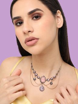 Sohi - Women Gold Plated Designer Stone Party Necklace