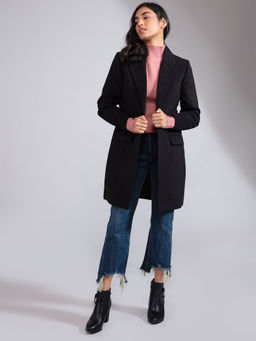 Twenty Dresses by Nykaa Fashion - Black On The Chic Side Overcoat
