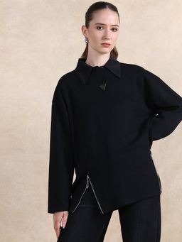 RAREISM - Gravity Primary Black Relaxed Hip Length Top