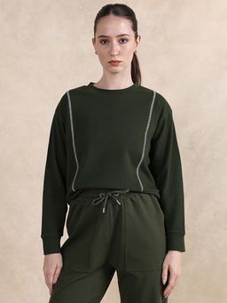 RAREISM - Moye Primary Olive Relaxed Sweatshirt