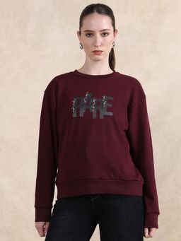 RAREISM - Nudge Dark Maroon Relaxed Sweatshirt