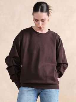 RAREISM - Ruch Primary Brown Relaxed Hip Length Sweatshirt