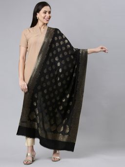 Pashmoda - Women Black Kaani Zari Shawl