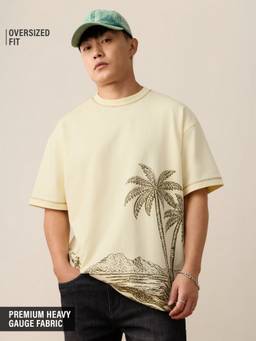 The Souled Store - Tss Originals: Sandscape Palms Men Oversized T-Shirt