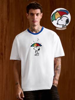 The Souled Store - Official Peanuts: I Am Blue Men Oversized T-Shirt