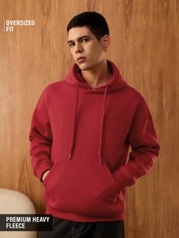 The Souled Store - Solids: Ruby Men Oversized Hoodie