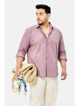 Snitch - Mauve Solid Full Sleeves Regular Semi Formal Shirt