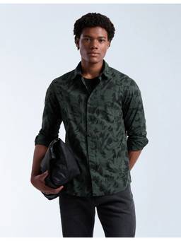 Flying Machine - Men's Abstract Printed Regular Fit Shirt