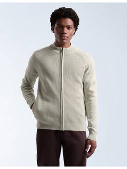 Flying Machine - Men's Patterned Knit Regular Fit Zipper Sweater