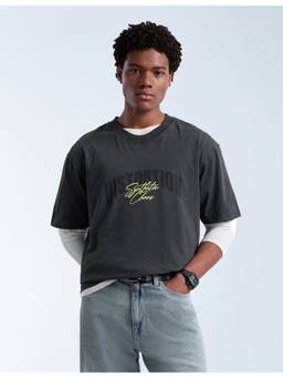 Flying Machine - Men's Typographic Printed Relaxed Fit T Shirt