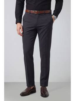 Peter England - Men Navy Solid Super Slim Fit Trousers