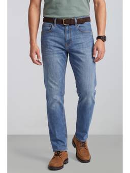 Peter England - Men Blue Light Wash Bootcut Fit Jeans