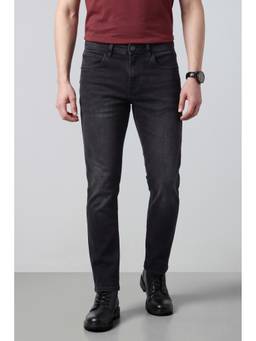 Peter England - Men Charcoal Medium Wash Slim Fit Jeans