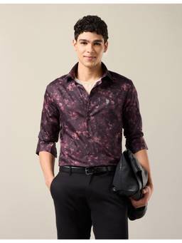 U.S. POLO ASSN. - Men's Floral Printed Satin Shirt