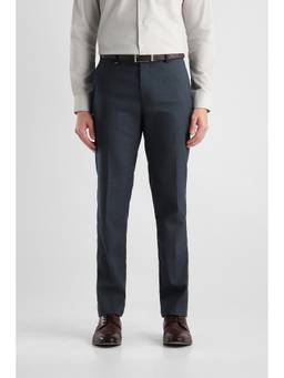 Van Heusen - Men Navy Checked Slim Fit Trousers