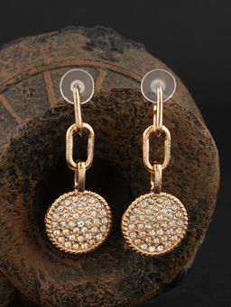 E2O - Gold Plated Stones Crafted Contemporary Drop Earring