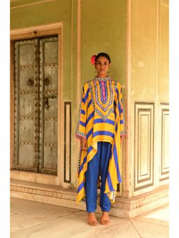 Swati Vijaivargie - Blue Rani Cape & Pant (Set of 2)
