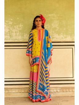 Swati Vijaivargie - Multi Laila Kurti with Sharara & Dupatta (Set of 3)