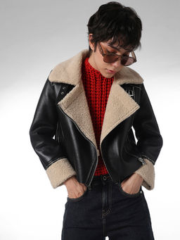 ONLY - Women's Solid Regular Fit Black Jacket