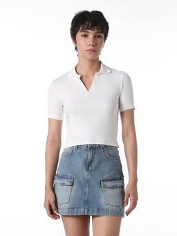 ONLY - Women's Solid Regular Fit White Top