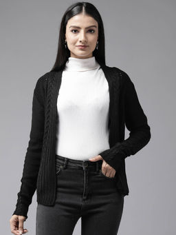 CAYMAN - Women Self Design Open Front Shrug