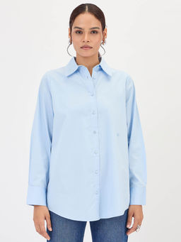Femmella - Blue Solid Travel Shirt