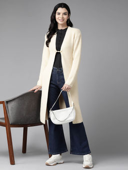 CAYMAN - Women Wool Longline Solid Shrug