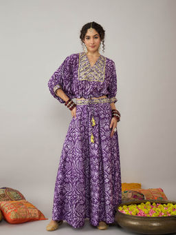 STADO - Printed Purple Skirt Set