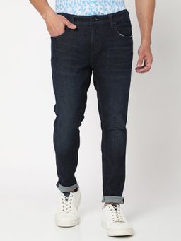 Spykar - Dark Blue Cotton Slim Fit Tapered Length Jeans for Men (kano)