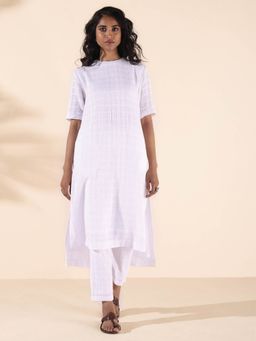 trueBrowns - White Cotton Dobby Co-Ord (Set of 2)