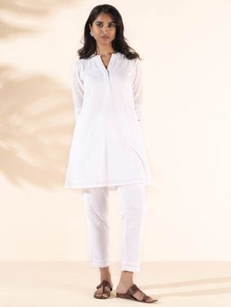 trueBrowns - White Cotton Relaxed Co-Ord (Set of 2)