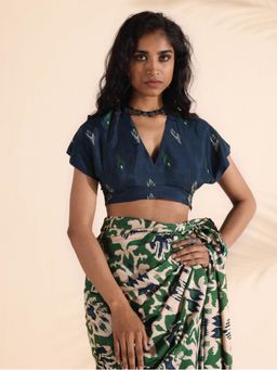 trueBrowns - Blue Muslin Ikat Blouse