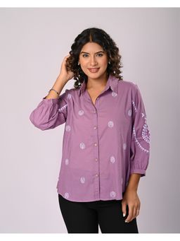 Zolo Label - Lavender Embroidered Cotton Shirt