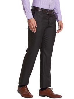 Park Avenue - Regular Fit Checkered Dark Brown Trouser