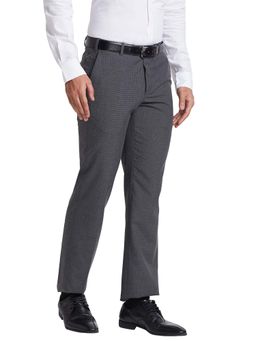 Park Avenue - Regular Fit Houndstooth Medium Grey Trouser