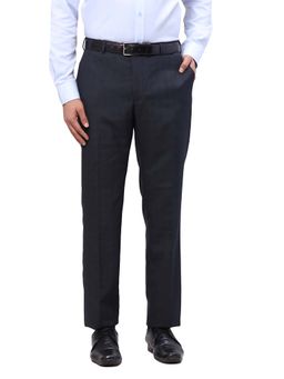 Park Avenue - Regular Fit Checkered Dark Blue Trouser