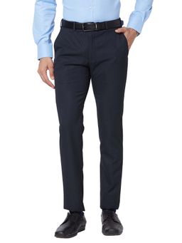 Park Avenue - Regular Fit Solid Dark Blue Trouser