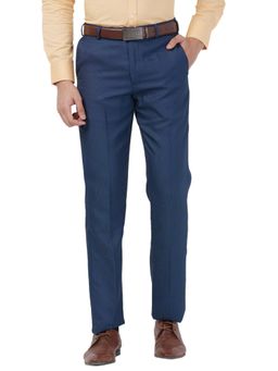 Park Avenue - Regular Fit Structure Blue Trouser