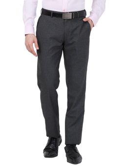 Park Avenue - Regular Fit Solid Medium Grey Trouser