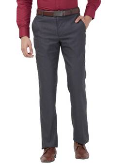 Park Avenue - Regular Fit Structure Dark Grey Trouser
