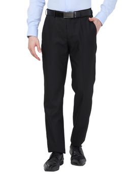 Park Avenue - Regular Fit Solid Black Trouser