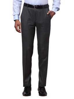 Raymond - Slim Fit Structure Black Trouser