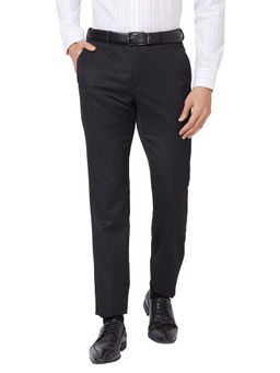 Raymond - Slim Fit Solid Black Trouser