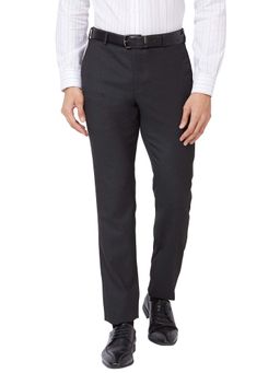 Raymond - Slim Fit Structure Black Trouser